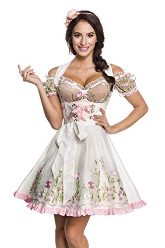 Robe Dirndl de brocart avec chemisier en dentelle pour femme