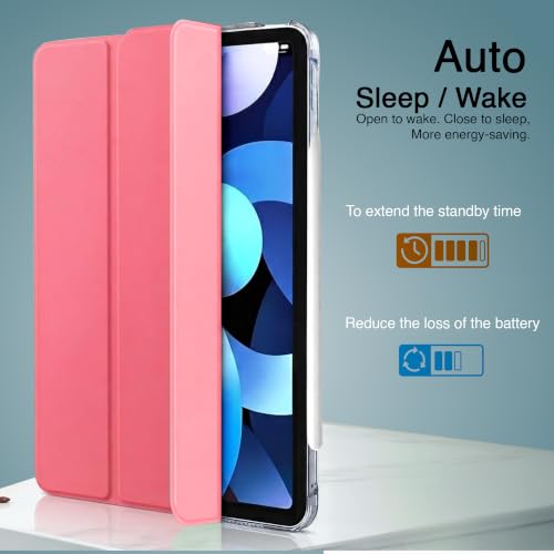 Image of MOCA [Translucent Back] Smart Case for iPad Air 2 (2014 Launched) A1566 A1567 iPad Flip Cover (Water Melon)