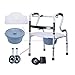 Compact Wheeled Release with Trigger with Rollator for Toilet Lightweight and Foldable Multifunctional Walking Aid Double The Comfort