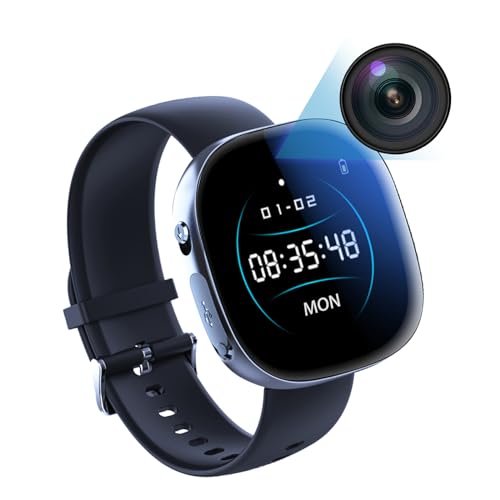 Hidden Camera Watch 1080P with Playback Screen Nanny Cam Spy Camera with Loop Recording 32GB Storage One-Button Lock Screen Covert Video Recorder for Home Office Babysitter Security