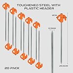 Cross Country Heavy Duty Tent Pegs Set Of 20 Metal Hard Ground Pegs For Tent Awning Groundsheet Camping Gazebo Rock Pegs With Peg Puller And Storage Case