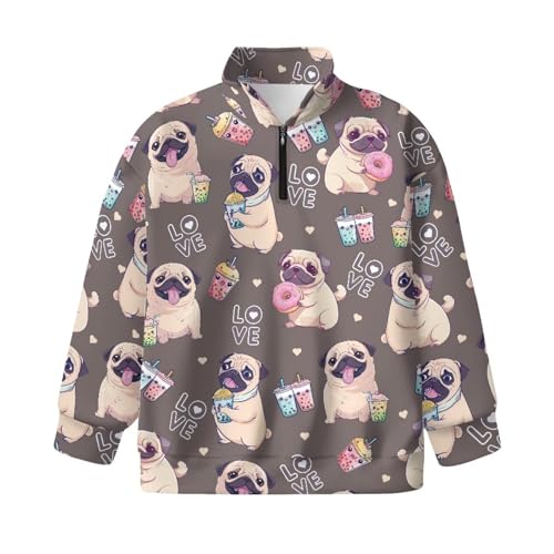 Girls Oversized Sweatshirts Cute 1/4 Zip Up Fashion Long Sleeve Sweatshirt Casual Pullover Tops for School Outdoor4