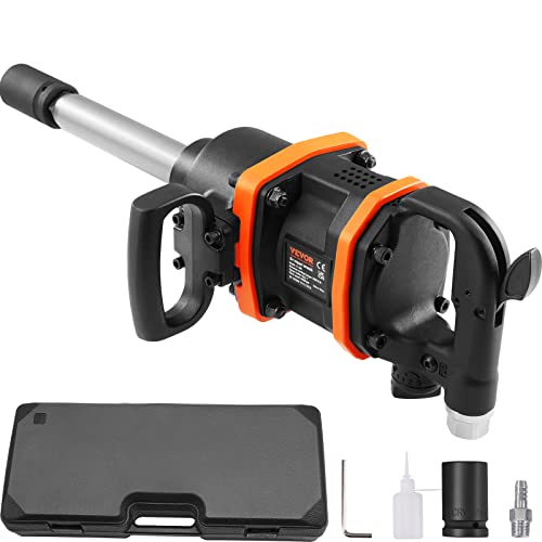 VEVOR 1 Inch Air Impact Wrench, Up to 3160 ft-lbs High Reverse Torque Output 1" Pneumatic Impact Gun w/ 8 Inch Extended Anvil & Carrying Case for Heavy Duty Repairs and Maintenance by VEVOR - Used condition - US$141.21