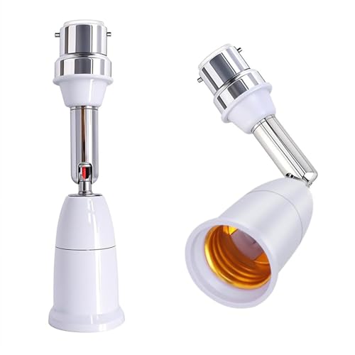 Image of 2 Unit B22 to E27 Light Socket Extender,Flexible 350 Rotatable Adapter, Bulb Lamp Holder Extender Gooseneck Type，Flexible Lighting, Suitable for Indoor and Outdoor Lamp Holder Conversion