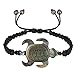 Joyas Les Poulettes - Pulsera Enlace Trenzado y Tortuga de Madreperla - Negro
