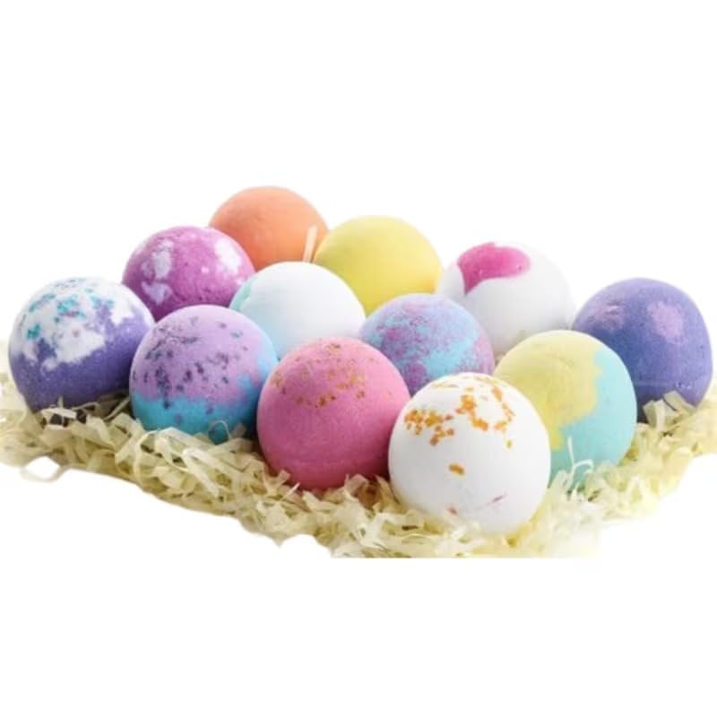 Beach Theme Bath ball- 50g Each, Natural Fragrance Handcrafted Fizzy Bath Bomb Perfect for Relaxing Bath & Skin Nourishment Ideal Gift for Kids, Men & Women (pack of 12)-image-34