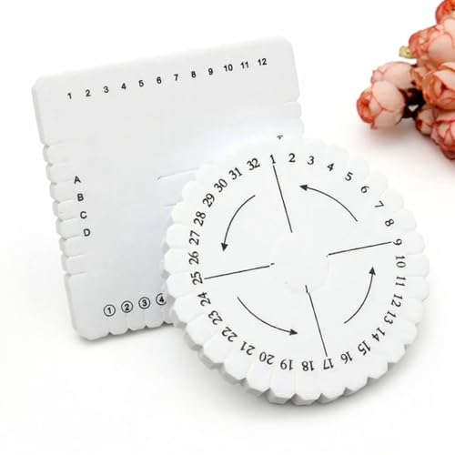 VOBOR Kumihimo Flecht Scheibe, 2 Stück Rund und Quadratisch Flechtscheibe, Kumihimo Dichter Schaumstoff, Flecht Zubehör für Armbänder, Halsketten, Handyschlingen und Handseile