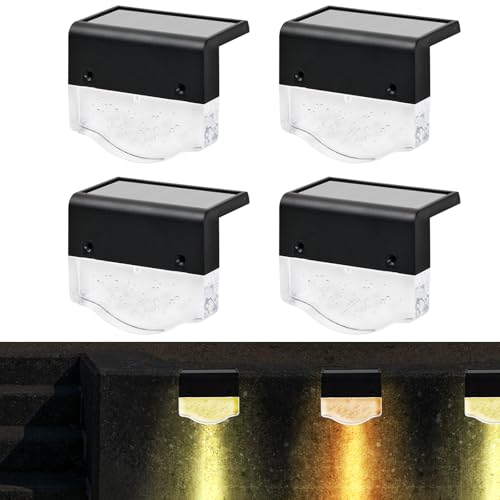 Litinliv 4 Pezzi Applique Solari Da Giardino, Luci Solari Da Giardino, Led Da Esterno Solare, Ip65 Impermeabile Lampade Solari A Led Da Esterno Per Gi