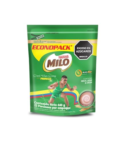 MILO Colombiano Bebida en Polvo de Chocolate, Leche y Malta con Vitaminas y Minerales, 500g, Ideal para Toda la Familia
