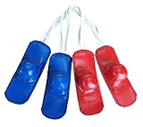 Dolphin Shop, Fighting Rooster Gamefowl 2 Pairs Red and Bule Mitt Protective Poultry Bird Botas para...