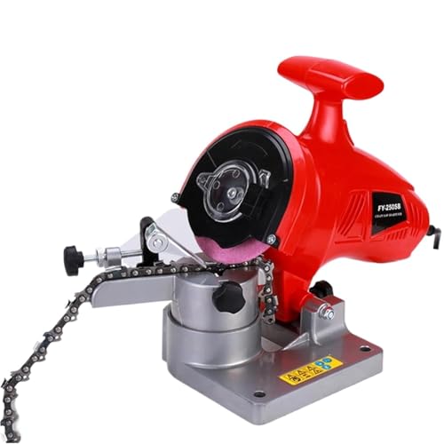 Afilador automático de motosierras, kit eléctrico, ajuste de ángulo (0-35°), velocidad sin carga: 8400 RPM, compatible con todo tipo de cadenas de motosierra.