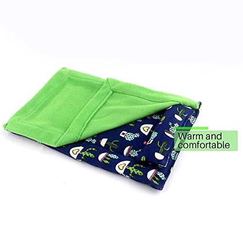 Image of Bearded Dragon Bed with Pillow Lizard Sleeping Bag Blanket Soft Warm Hideout Terrariums Accessories for Reptile Lizard Bearded Dragon (Blue)