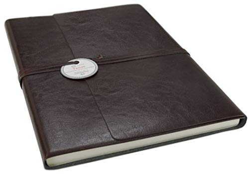 LEATHERKIND Tuscan Diario de Cuero Reciclado Chocolate, A4 Páginas Rayadas - Hecho a Mano en Italia