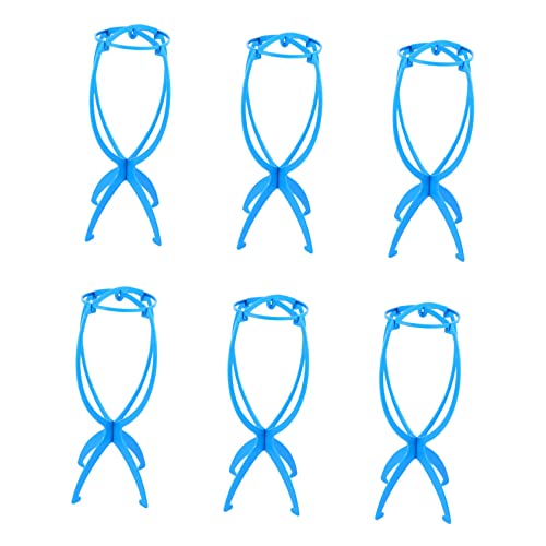 PartyKindom 6Pcs Durable Wig Stand Wig Holder for Storage Display Lightweight and Design for Quick Drying Space Saving for All Wig