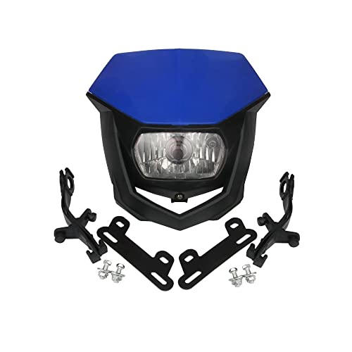 Riloer Faro delantero de motocicleta ABS de 12 V 35 W compatible con Y amaha YZ XT WR TTR 125 230 250 450, máscara de carenado, luz de circulación diurna