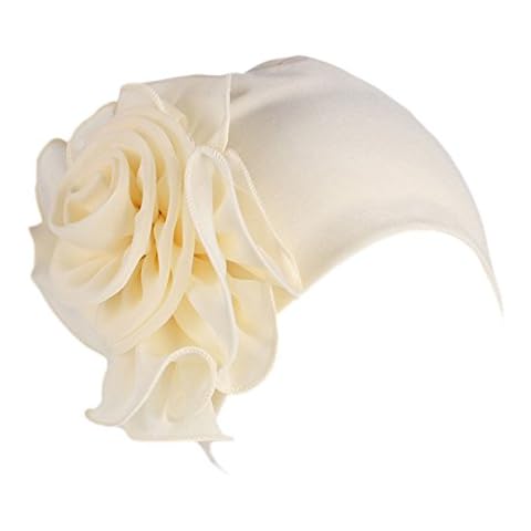 Doingshop Ruffle Chemo Turban Headband Scarf Beanie Cap Hat for Cancer Patient(Beige) Cover