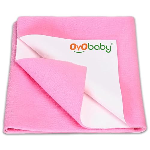 Image of OYO BABY Waterproof Mattress Protector Dry Sheet for Single Bed 72x36 Inch | Breathable, Quick-Dry, Ultra Absorbent | Suitable for Baby, Adult, Elderly Use | Reusable & Soft - Pink