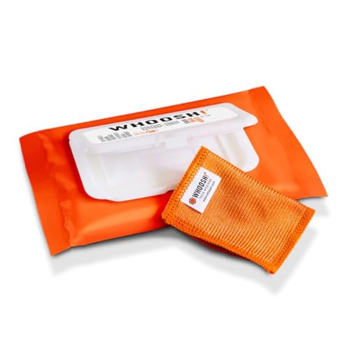 WHOOSH! Screen Shine - Disposable Anti-microbes Wipes, Suitable for Every Screen, Eliminate Dirt, Dust, Moths and Stains, Certified Non-toxic Product, Cleaning and Hygiene - 20 Pieces + 1 Cloth