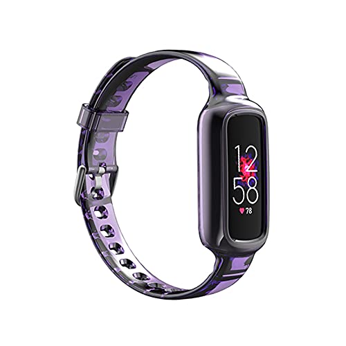 KangPlus Replacement Strap Compatible with Fitbit Luxe,Soft TPU Fashion Sports Thin Wristband Adjustable 5.5-8.1 inch Waterproof Watch Band for Women Men - Purple