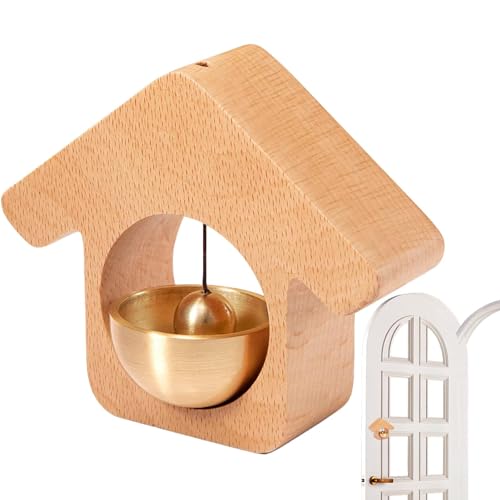 Campainha de porta antiga com tom claro alto - Campainha magnética de madeira, perfeita para decoraç