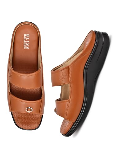 Image of Extra Super Soft Orthopedic Comfortable Doctor Chappal & Cushioned Footbed Lightweight Anti-Slip Sole casual or semi-formal Slipper Stylish Foortwear For Men's BB1039