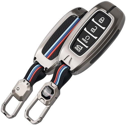 Image of SHOPOFLUX Metal Key Cover Compatible with Hyundai Verna | i20 Facelift N Line N8 Car 4 button smart key