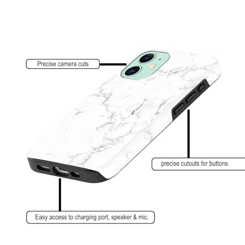 Image of COLORflow Back Cover Compatible with iPhone 11 | Beautiful White Marble | Designer Printed Glossy Armoured Bumper Back Cover Compatible with iPhone 11