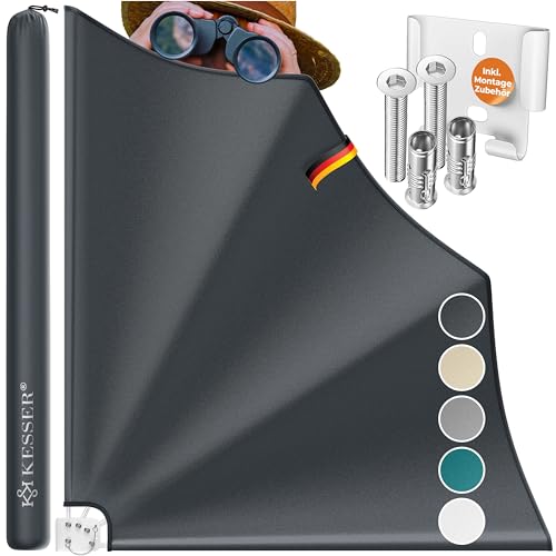 KESSER® Frangivista per balcone, pieghevole, con supporto a parete, 140 x 140 cm, protezione da vento e sguardi indiscreti, protezione da sguardi indiscreti, tenda laterale, resistente alle intemperie