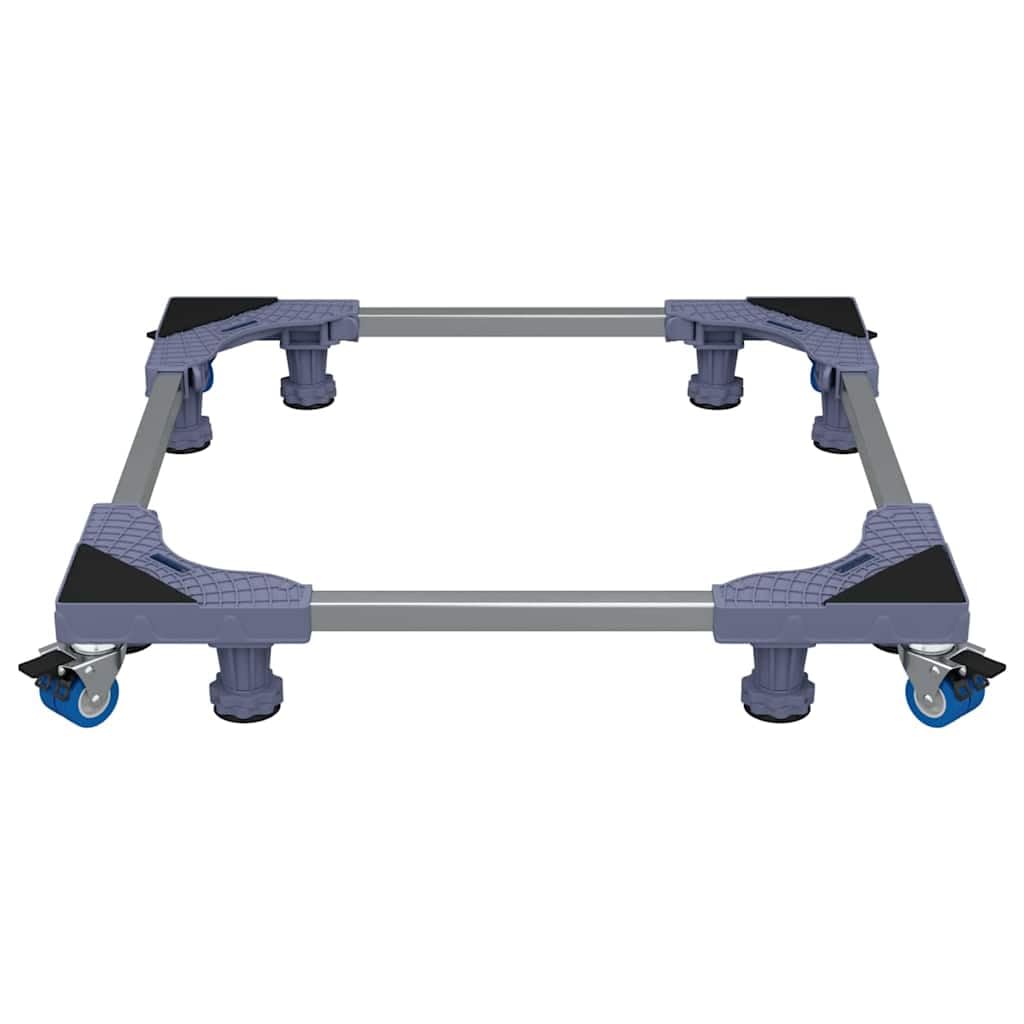 Base para lavadora gris acero inoxidable 66 x 66 x 12 cm extensible con ruedas, soporta hasta 250 kg, estructura y accesorios para lavadora y secadora