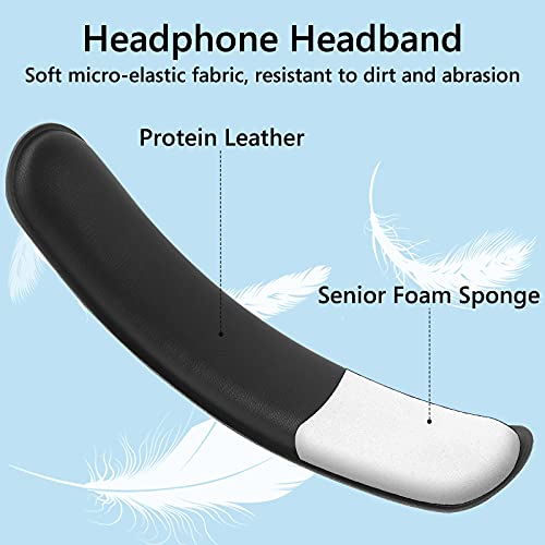 Geekria Large Hook and Loop Headband Cover & Pad Set, DIY Installation, No Tools Required, Compatible with Large Headphones (Fits 3.5-4.5 cm Headbands) (Black)