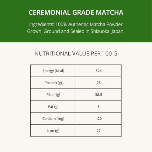 Image of Hermit - Ceremonial Matcha Tea Powder | Supreme Ceremonial Grade | 100% Pure Japanese Matcha Green | Sourced from Shizuoka, Japan | Net Weight: 30 Grams