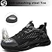 Imagen de Zapatos de Trabajo para Hombre Zapatos de Seguridad Mujer Trabajo Zapatillas Unisex Botas de Trabajo Verano Transpirables Zapatos de Industrial Negro Gris 38