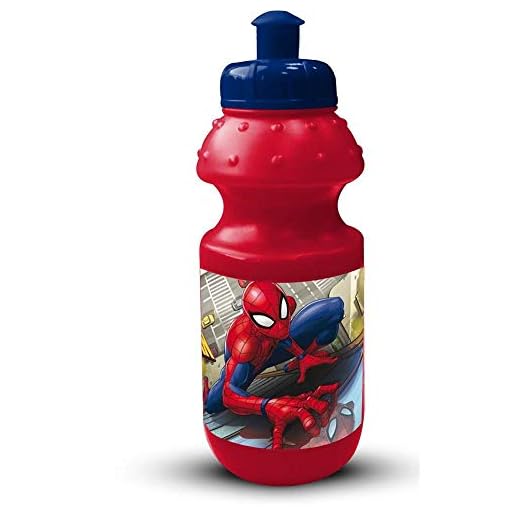 Gourde Spiderman pour homme Marvel Sport plastique avec bec rouge 350 ml - 59694