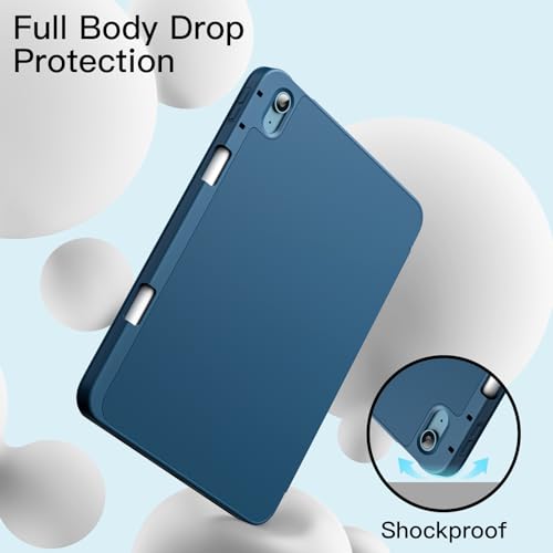JETech Case for iPad Air 11-Inch M3/M2 (2025/2024), iPad Air 5/4 (2022/2020 5th/4th Generation 10.9-Inch) with Pencil Holder, Slim Tablet Cover with Soft TPU Back, Auto Wake/Sleep (Blue)