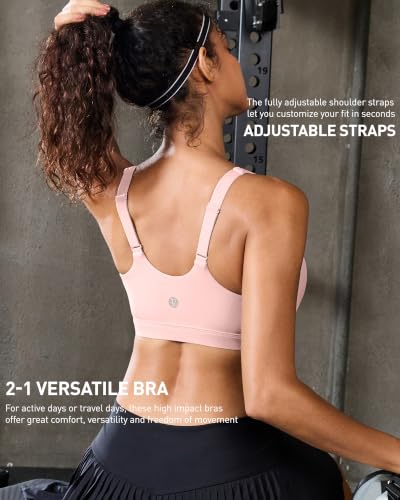 Image of RUNNING GIRL Adjustable Sports Bras for Women High Support,Full Coverage Molded Cup Sports Bra High Impact Workout Gym
