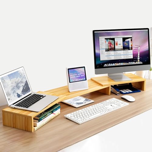 Support de moniteur d'angle pour 3 écrans et rangement de bureau