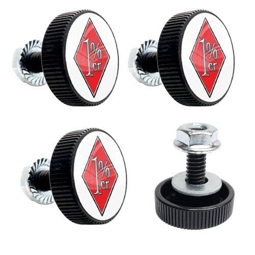 4 Black License Plate Frame Bolts - Motorcycle Custom Tag Fastener Style-9856-5278