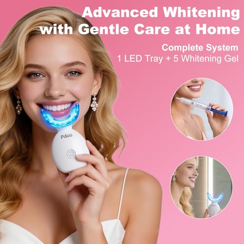 Teeth Whitening Kit with LED Light Tray for Sensitive Teeth, 5 Tooth Whitening Pen Gel Pain Free and Enamel Safe, Teeth Whitener at Home Up to 1-9 Shades Whiter in 1-2 Weeks - image 9