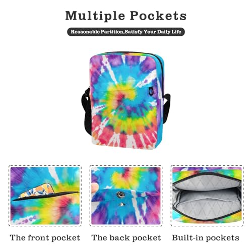 Crossbody Bag Tie Dye Color Messenger Bag for Women Men Purse Shoulder Bag Satchel Bag with Adjustable Strap 214C17002
