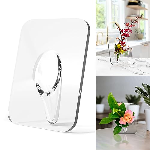 ohlela Photo Frame Shaped Clear Acrylic Single Flower Vase - 8 x 6 Inch Acrylic Flower Frame Vase for Centerpieces. Picture Frame Vase Flower Arrangement Holder as a Unique Flower Vase for Room Décor