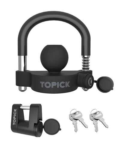 TOPICK Keyed Alike Trailer Coupler Lock Set Trailer Lock Kit Include Universal Trailer Hitch Lock & Coupler Latch Lock Heavy-Duty Anti-Theft Protection for 1-7/8 2 2-5/16 Couplers All Black