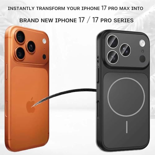 Image of DIZORO Magnetic Case for iPhone 17 Pro Case [Compatible with MagSafe][Built-in Camera Lens Protector] Slim Soft Silicone Bumper Shockproof Metallic Luster Back Cover Phone Case (Black)
