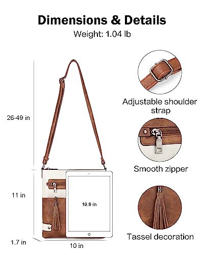 FADEON Crossbody Purses for Women Crossbody Bag, Designer Multi Pockets Shoulder Travel Purses with Tassel4