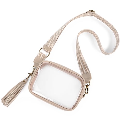 Image of Yarnic Clear Bag Stadium Approved, PVC Transparent Crossbody Purse Small Clear Crossbody Bag with Adjustable Shoulder Strap