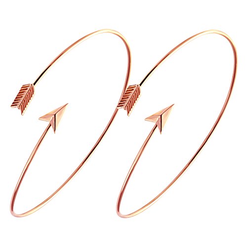 Image of Arrow Bangle Adjustable Wire Wrapped Bracelet Simple Style