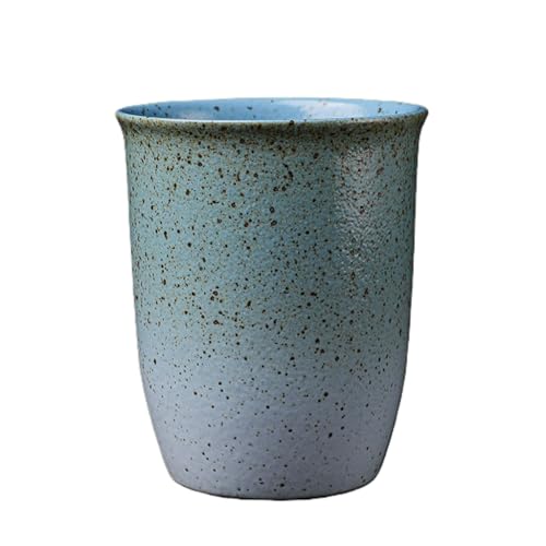 150ml Ceramic Tea Cup, Chinese Stoneware Kung Fu Teacup with No Handle, Latte Cups Coffee Mug Espresso Mugs, Vintage Asian Rustic Farmhouse Kungfu Teacups for Adults Blue White