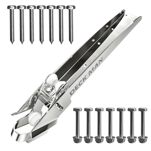 Deck Man Bow Anchor Roller 316 Stainless Steel Marine Grade Hinged Self-Launching Bow Roller for Delta Anchors (for Anchor 33-66lbs)