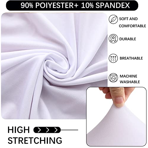 Image of Cocktail Table Covers - 2 Pack 24 inchx43 inch Fitted Highboy Tablecloth - White