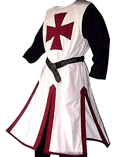 Medieval Templar Cross Surcoat, White/Red (Medium)
