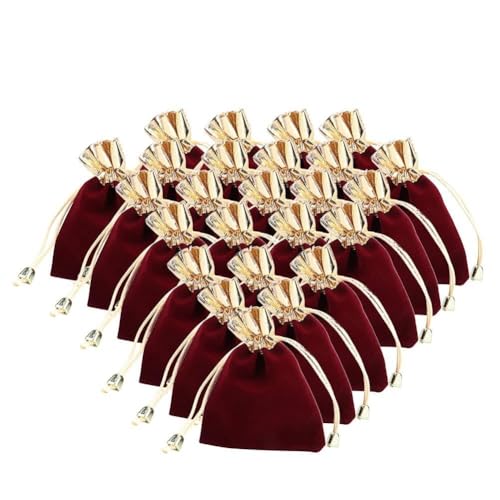 Gucagle Bolsa de joyería Bolsa de joyería Organizador de joyas 25 piezas Bolsas de almacenamiento de regalo con cordón Tela flocada suave para collar Pulsera Moneda Artículos pequeños (10 * 12,5 cm)